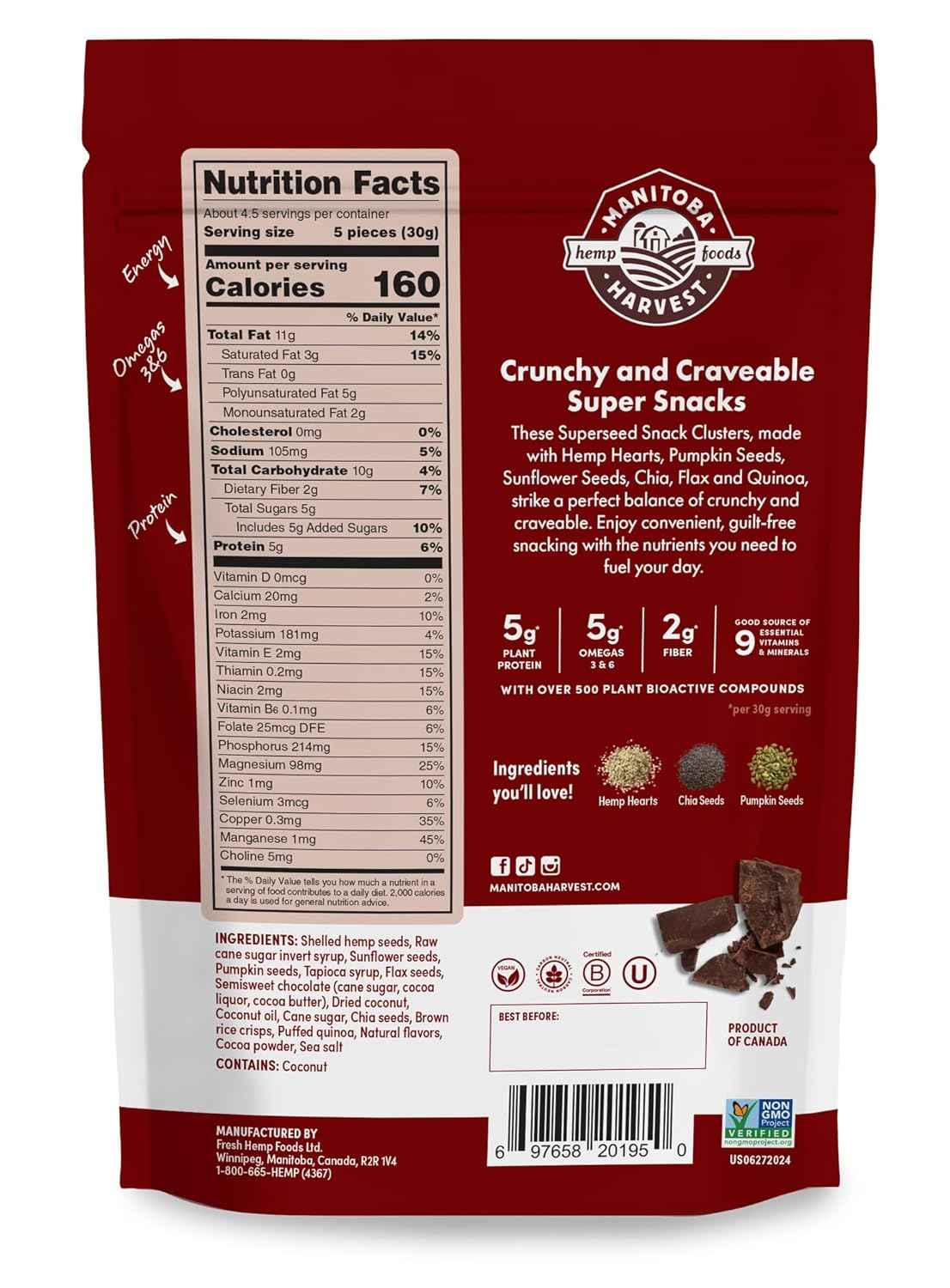 Manitoba Harvest Superseed Snack Clusters – Trail-Proven Vegan Snack for Hiking and Running Adventures