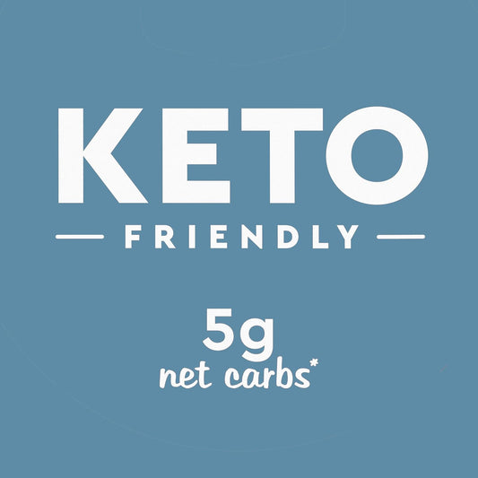 5g net carbs (33g total – 6g fiber – 0g sugar alcohol – 22g allulose) per serving