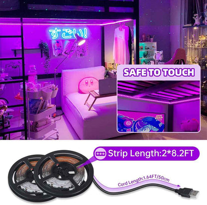 Lumify Home UV Black Light for Display Cabinet, 5V Dimmable Glow Strip for Collectibles Showcase