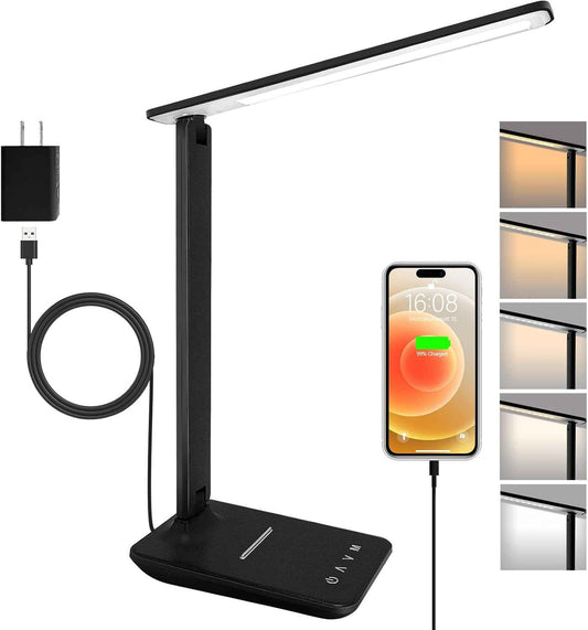 shinelife LED Desk Lamp – Sleek Modern Light for Bedroom Decor, Adjustable Warm to Cool Color Temperatures