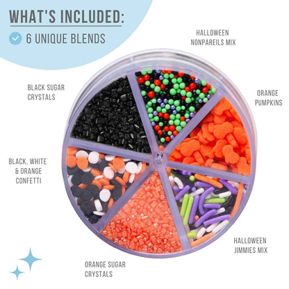 Sweets Indeed Halloween Sprinkle Container – Child-Safe Food-Grade Cake Decorations for Birthday Party and School Snack Tables