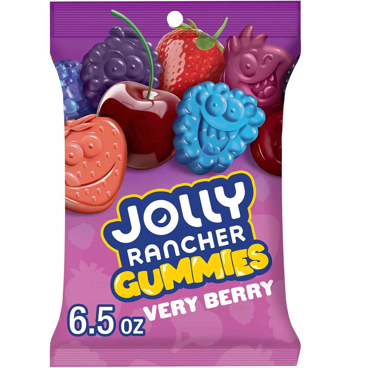 JOLLY RANCHER Gummies Very Berry Candy Bag – Lunchbox Treat for Kids and School Snacks, 6.5 oz