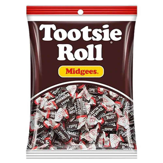 Tootsie Roll Midgees 6.5 oz Bulk Bag - Melt-Resistant Individually Wrapped Candy for Tailgates, Carnivals, and Outdoor Wedding Receptions