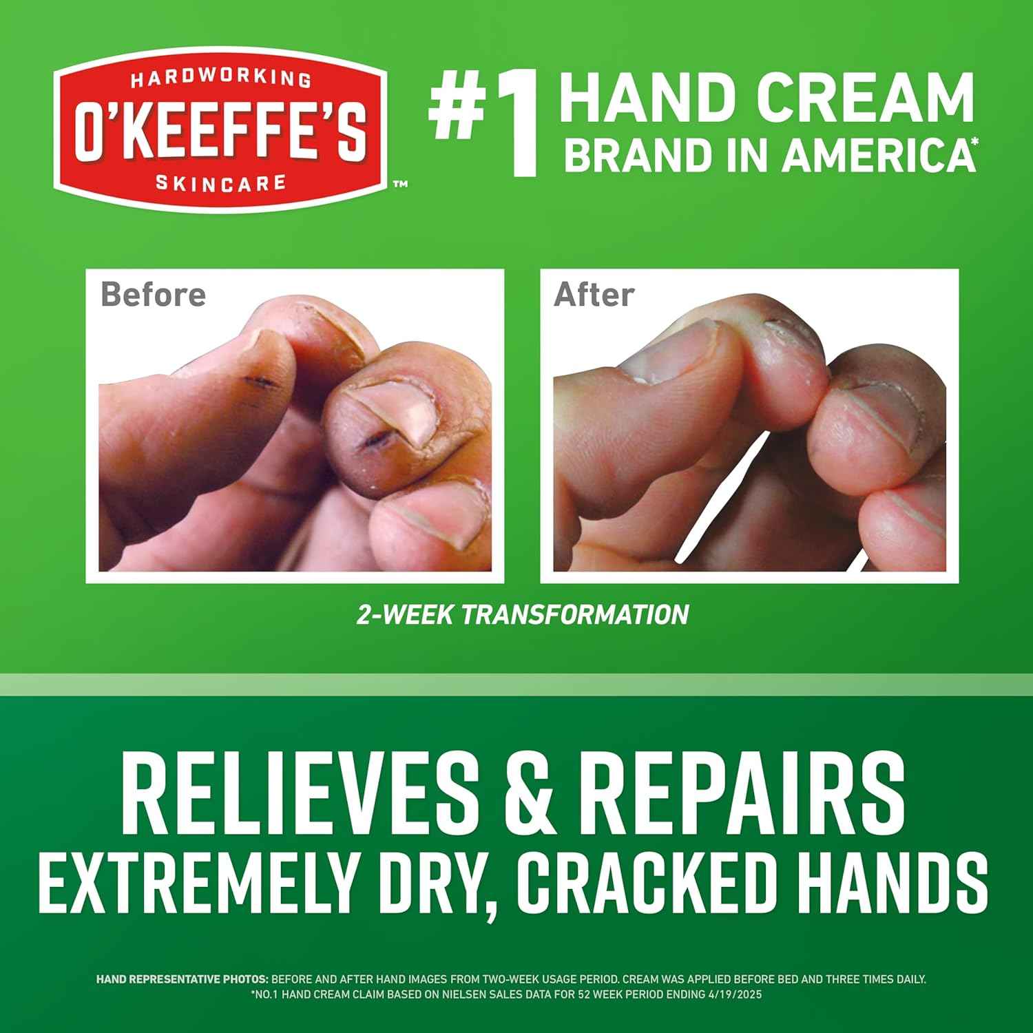 O'Keeffe's Working Hands Hand Cream – Bedtime Repair Ritual for Cracked, Dry Hands