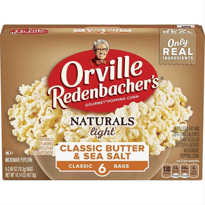 Orville Redenbacher's Naturals Microwave Popcorn – Simple Pantry Staple with Two Clean Flavors, 6 Single-Serve Bags