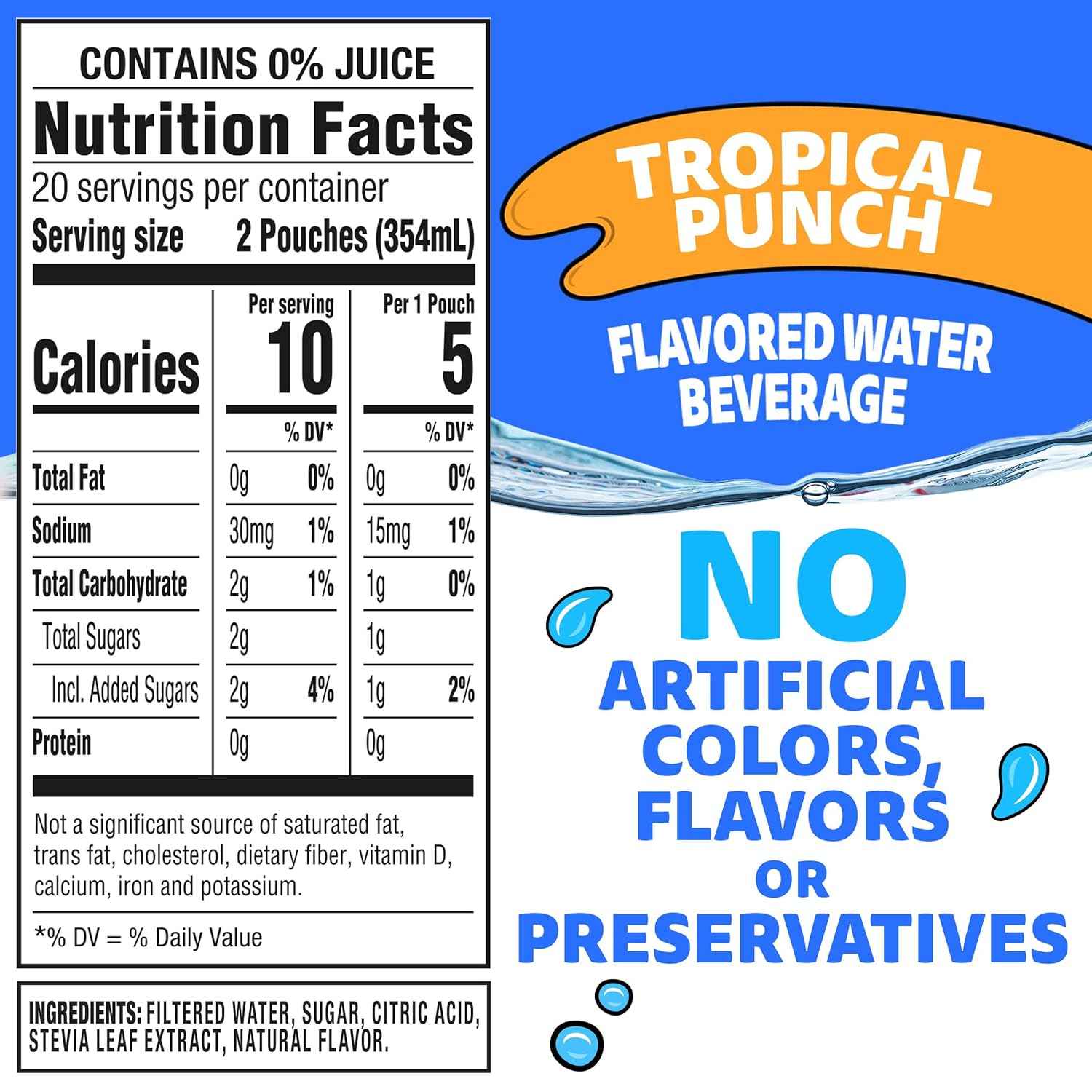 Capri Sun Roarin' Waters Tropical Punch – Family Road Trip Drink Bundle, 40 ct Pouches