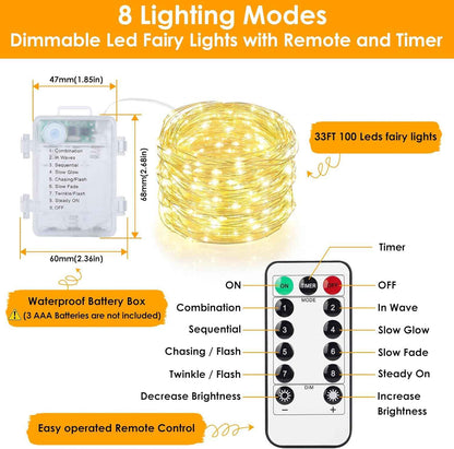 Mlambert Fairy Lights – Thoughtful Birthday Gift for Women, Cozy Warm White Bedroom Decor with Remote