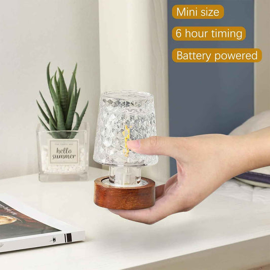 Flameless Glass Night Light – Safer Alternative to Candles for Kids Room, Timer Battery Lamp