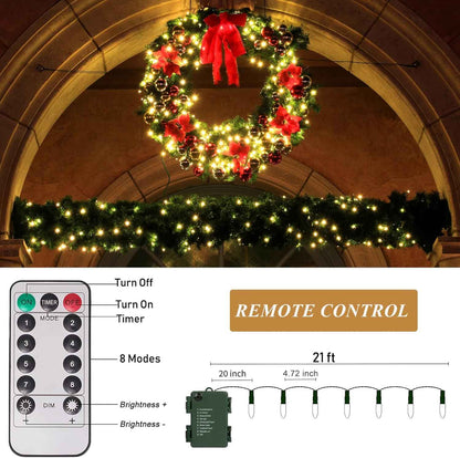 Solhice 20ft Battery Patio String Lights – Waterproof Warm White Twinkle for Deck, Porch, and Fence