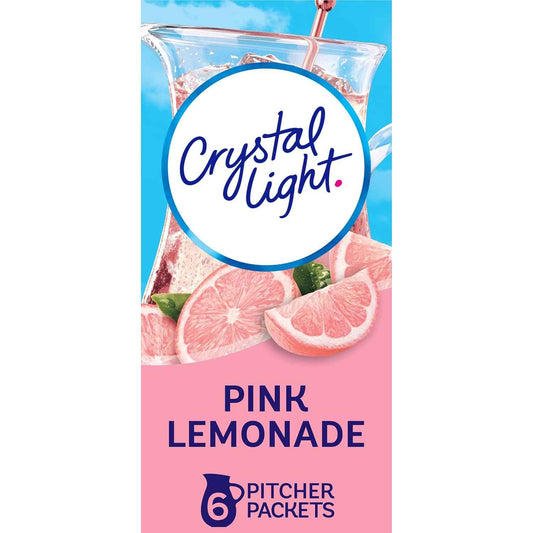 Crystal Light Pink Lemonade Sugar-Free Mix – Office Desk Drink Alternative to Soda for Workday Focus