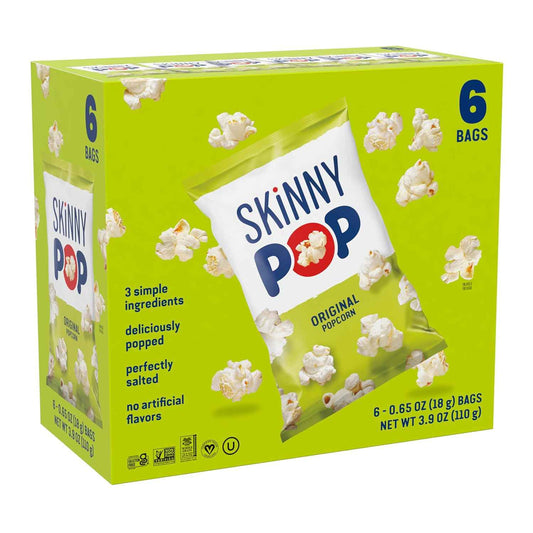 SkinnyPop Popcorn – Simple Three Ingredient Snack for Minimalist Pantries, 6ct