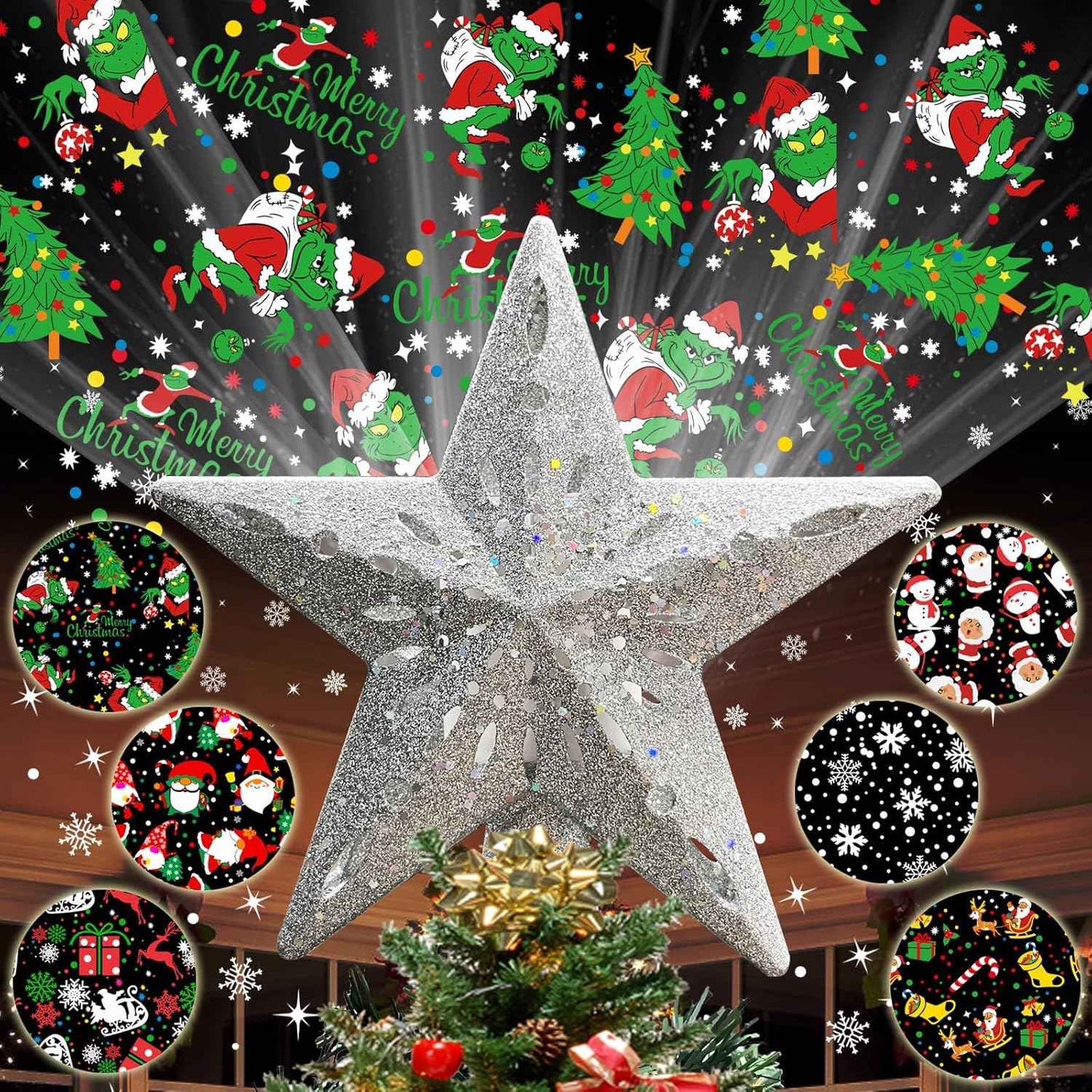 Lumichroma Star Tree Topper with LED Projector – Thoughtful Christmas Present for Neighbors and Coworkers