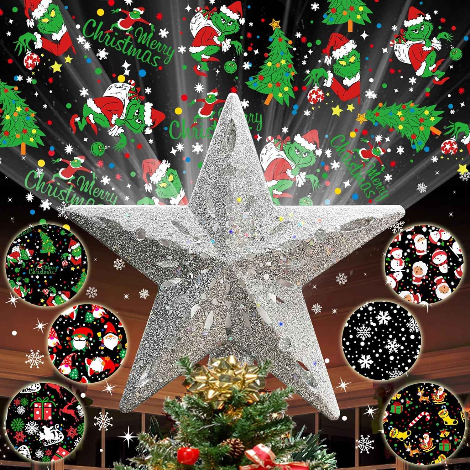 Lumichroma Star Tree Topper with LED Projector – Thoughtful Christmas Present for Neighbors and Coworkers