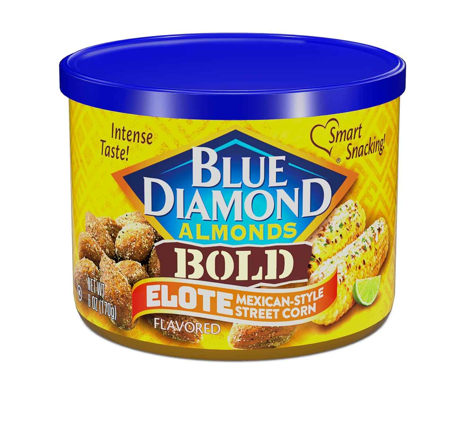 Blue Diamond Almonds BOLD Snack Nuts Variety Pack, 6 oz Resealable Travel Cans for Road Trips, Picnics and Backyard Gatherings