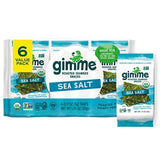 Gimme Seaweed Organic Roasted Seaweed Snacks – Healthy Lunchbox Snack for Picky Eaters, 6 Single-Serve Packs