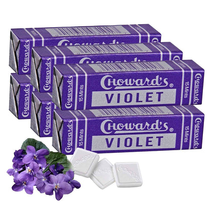 Choward's Violet Mints Candy 6-Pack – Aromatic Floral Hard Candy for Post-Dinner Palate Reset and Mindful Snacking