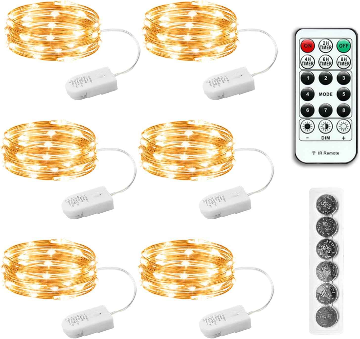 LumLux Single Strand Fairy Lights – Minimalist Bedroom Accent with 7ft Silver Wire, Less Is More Home Lighting