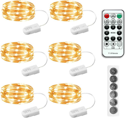 LumLux Single Strand Fairy Lights – Minimalist Bedroom Accent with 7ft Silver Wire, Less Is More Home Lighting