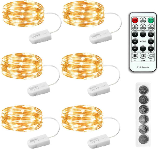 LumLux Single Strand Fairy Lights – Minimalist Bedroom Accent with 7ft Silver Wire, Less Is More Home Lighting