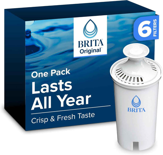 Brita Replacement Water Filter 6-Pack – Pure Drinking Water for Clean-Living Homes and Wellness Routines