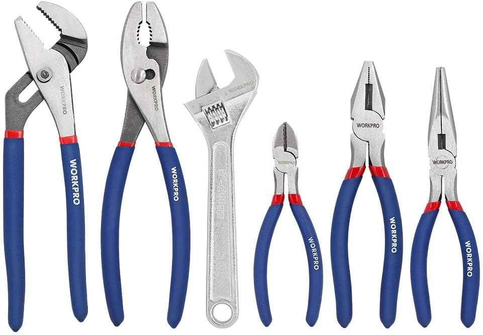 WORKPRO ANSI-Certified 6-Piece Pliers and Wrench Set – Safe DIY Tools for Home Repair Confidence