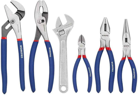 WORKPRO ANSI-Certified 6-Piece Pliers and Wrench Set – Safe DIY Tools for Home Repair Confidence