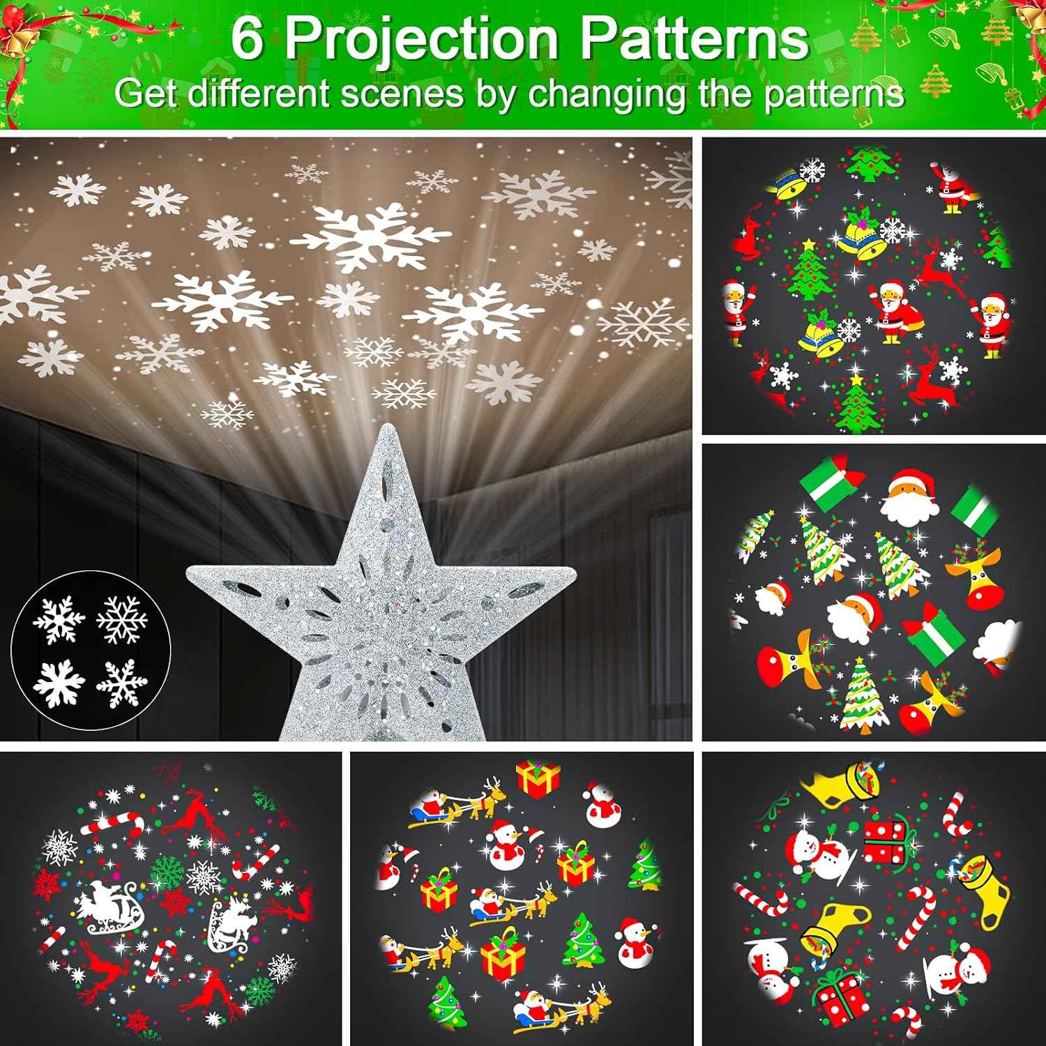 [Brand Name] Snowman Tree Topper with Ceiling Projection – Family-Safe Christmas Eve Magic, No Flame No Drips
