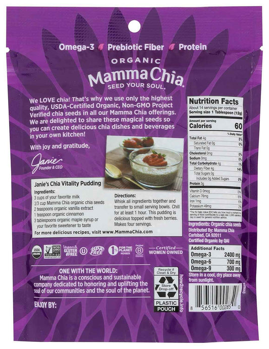 Mamma Chia Organic Black Chia Seeds – Thoughtful Wellness Gift for the Plant-Based Foodie