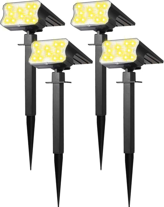 HGGH Solar Spot Lights Outdoor – Warm White 60 LED Accent Lights for Front Yard Curb Appeal and Garden Aesthetics