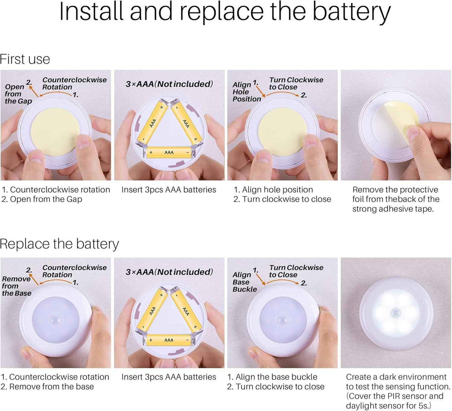 STAR-SPANGLED Motion Sensor Puck Lights – Shock-Free, Child-Safe Night Light for Nursery and Stairways