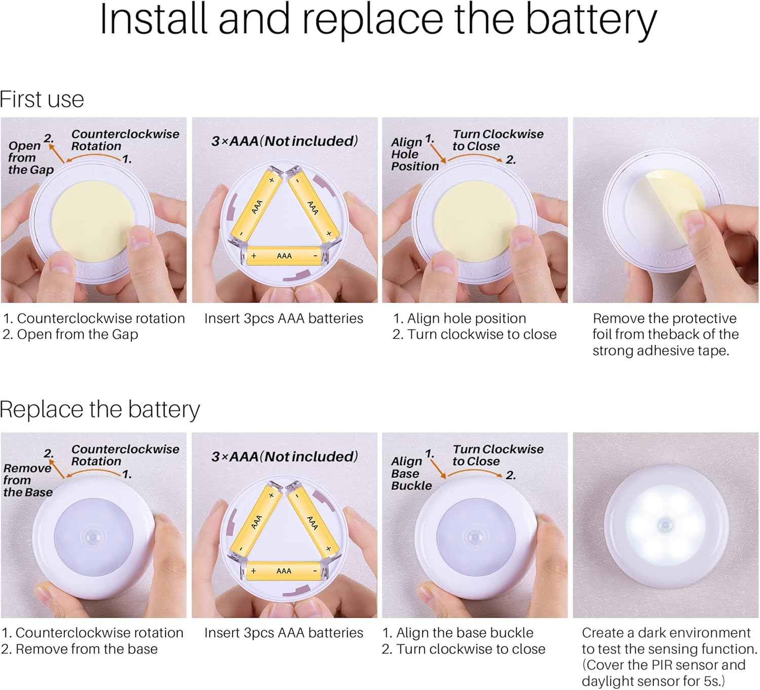 STAR-SPANGLED Motion Sensor Puck Lights – Shock-Free, Child-Safe Night Light for Nursery and Stairways