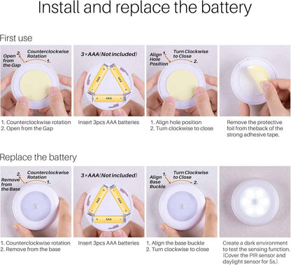 STAR-SPANGLED Motion Sensor Puck Lights – Shock-Free, Child-Safe Night Light for Nursery and Stairways
