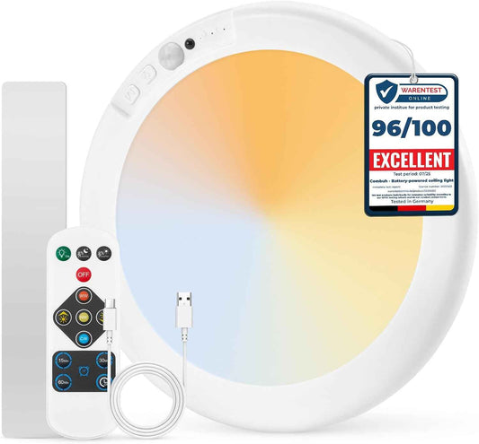 Combuh Cordless Magnetic Ceiling Light – Clutter-Free Wireless Fixture for Intentional Renter Living, No Drill or Wiring
