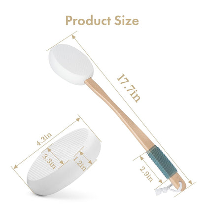 AmazerBath_Lotion_Applicator_for_Back,_Feet,_4_Replacement_Pads_with_17"_Curved_Handle,_Back_Sunscreen_Applicator_for_Kids,_Elderly,_Women,_Apply_Skin_Cream_Medicine_Moisturizer_Tanner,_White