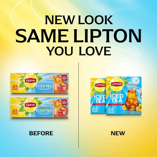 Lipton Unsweetened Iced Tea Bags, Family Size Zero Calories