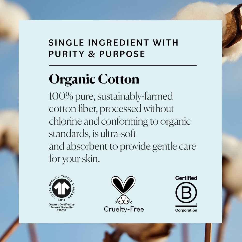 Sky Organics - Organic Cotton Swabs - Ultra Soft Tips - Strong & Durable - Hypoallergenic - Chlorine Free - Sustainable - Natural, Vegan & Cruelty Free - Skin Care & Self Care