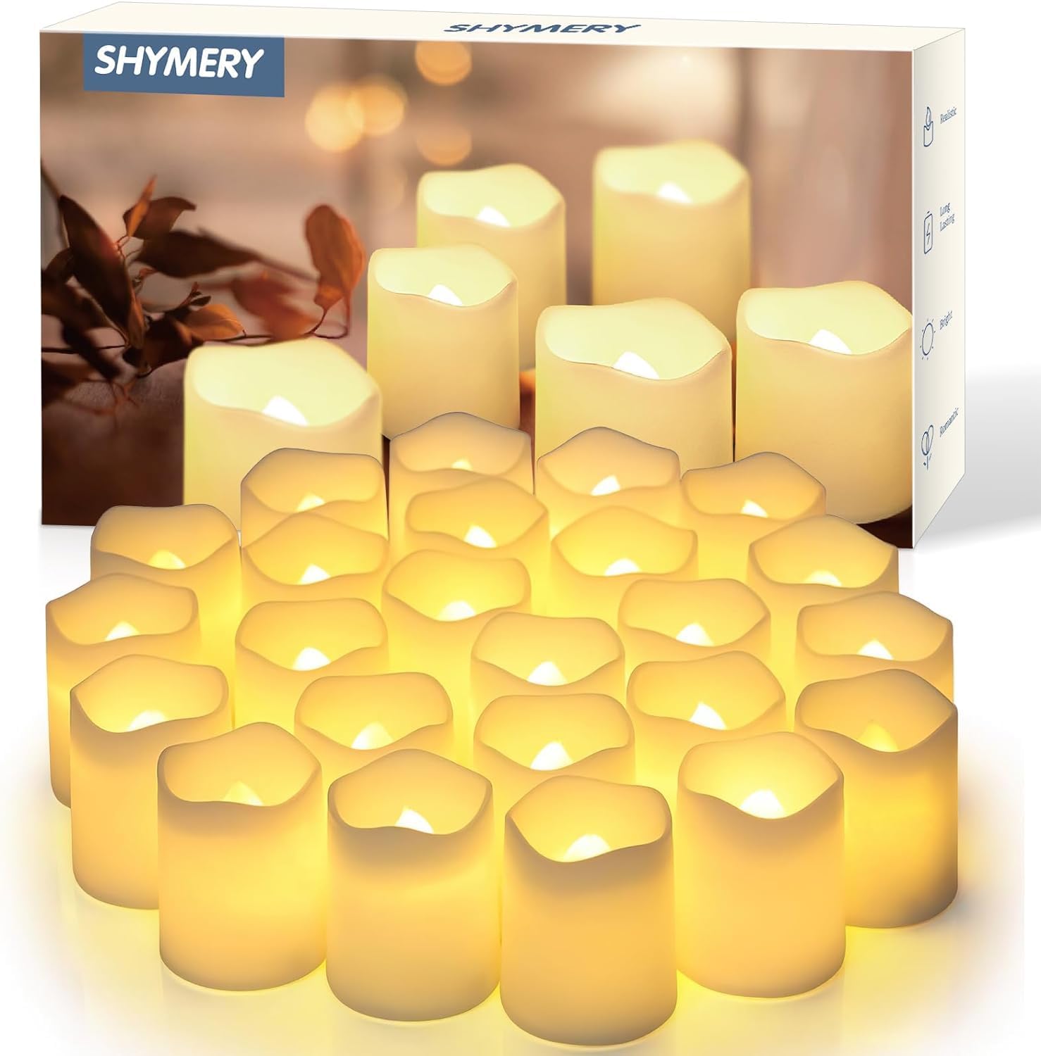 SHYMERY_Flameless_Votive_Candles,Flameless_Flickering_Electric_Fake_Candle,24_Pack_200+Hour_Battery_Operated_LED_Tea_Lights_in_Warm_White_for_Wedding,_Table,_Halloween,Christmas_Decorations_1.5"X1.7"