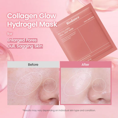 BIODANCE_Bio-Collagen_Real_Deep_Mask,_Hydrating_Overnight_Hydrogel_Face_Mask,_Pore_Minimizing,_Elasticity,_Plumping_Improvement,_Korean_Skin_Care_|_1.19oz(34g)_x_4ea