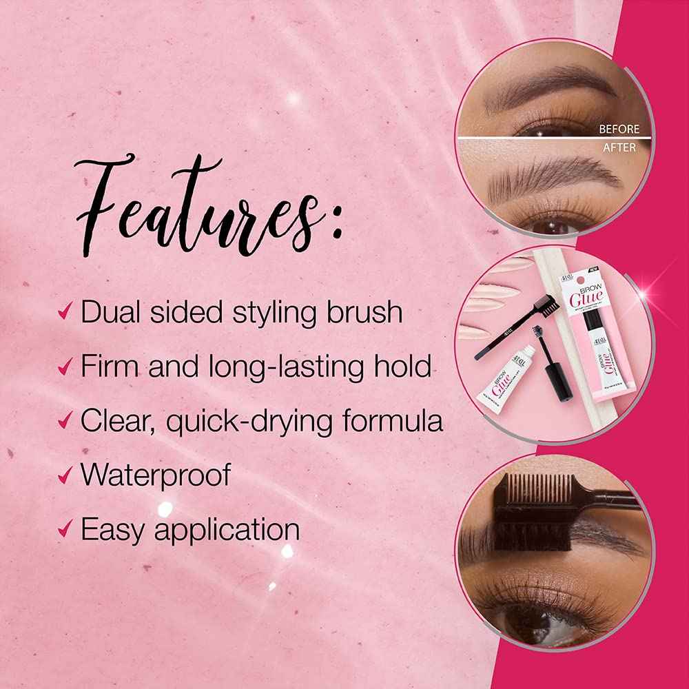 Ardell Brow Glue Clear – Strong Hold Eyebrow Gel for Lamination Lift, Long Lasting Brow Gel Styling Tool for Shaping & Setting Brows, Eye Makeup