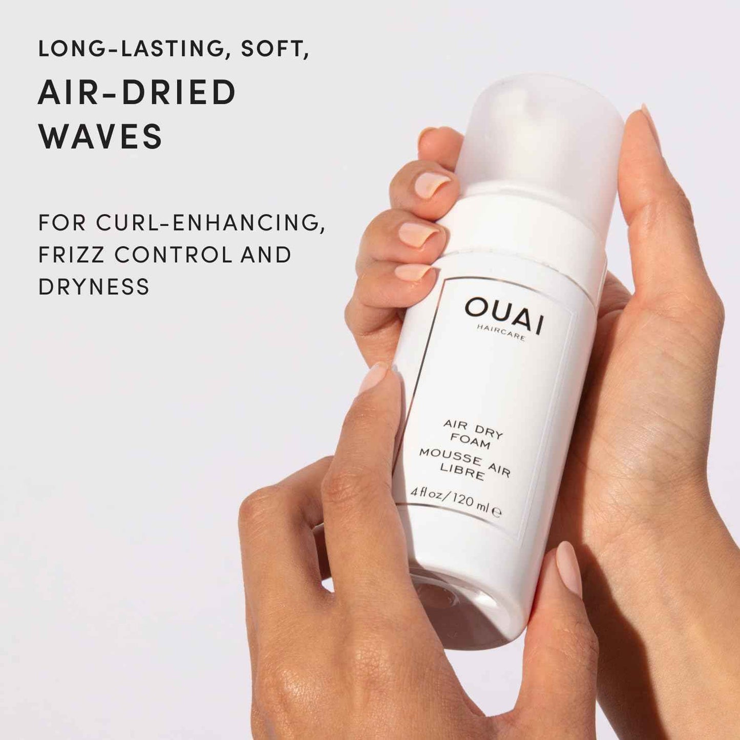 OUAI Air Dry Foam - Hair Mousse for Curly Hair & Beach Waves - Conditioning & Detangling With Kale and Carrot Extract - Paraben, Phthalate and Sulfate Free (4 Oz)