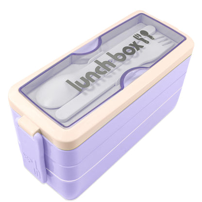 Iteryn Bento Box Lunch Box, 3 Layers Stackable Lunch Containers with Compartments - Leakproof Meal Prep Containers