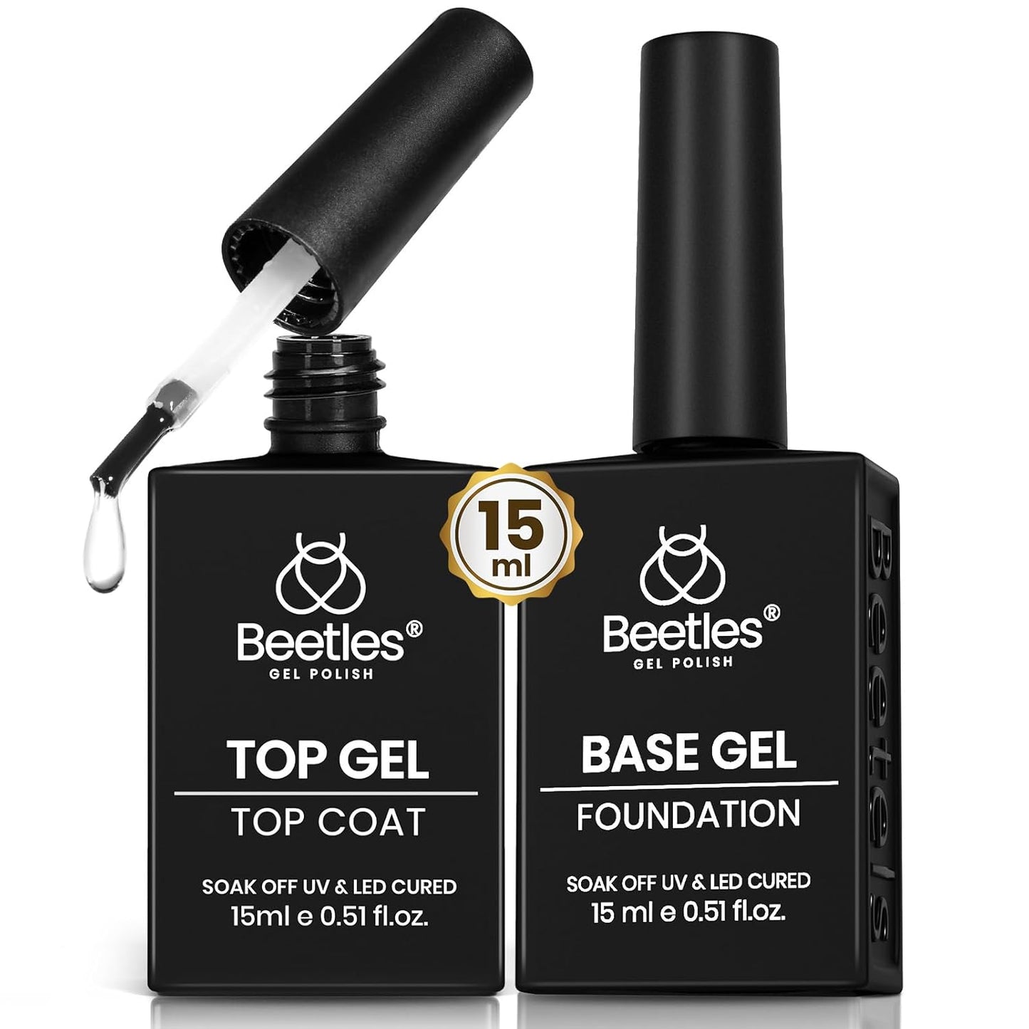 Beetles_No_Wipe_Gel_Top_Coat_and_Base_Coat_Set_for_Gel_Nail_Polish_-_2Pcs_15ml_Super_Shiny_and_Long_Lasting_Soak_Off_UV/LED_Lamp_Nail_Art_Design_Gift