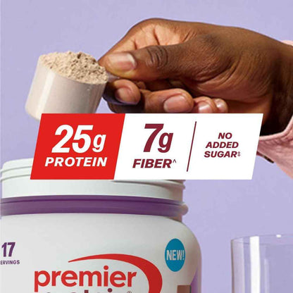 Premier Protein Powder Plus Fiber, 25g Protein, 7g Fiber to Support Gut Health, No Added Sugar (17 Servings)
