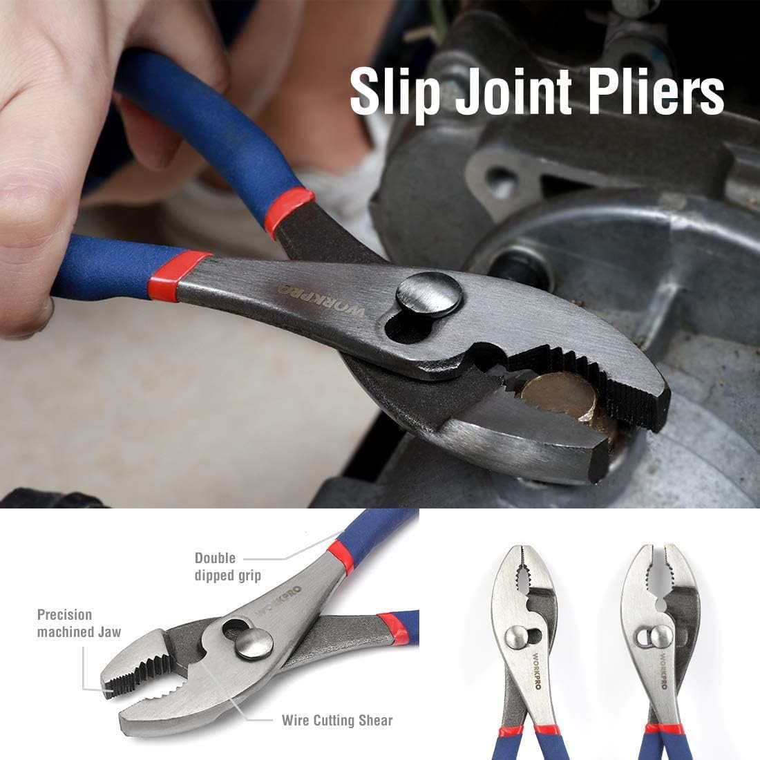 WORKPRO_Large_Pliers_&_Wrench_Set_6-Piece_(10"_Water_Pump,_10"_Slip_Joint,_8"_Long_Nose,_8"_Linesman,_6"_Diagonal,_8"_Adjustable_Wrench)_for_DIY_&_Home_Use,_W001329A