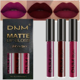 evpct DNM 3Pcs Dark Red Purple Plum Matte Liquid Lipstick Lip Stain Sets for Women Matte+Lipstick Dark Maroon Long Lasting Permanent Lipstick 24 hr Hours Magic Lipstick 24 Hours original Waterproof Lipgloss Makeup Gentle Luxury Cosmetic Lip Care Glossy