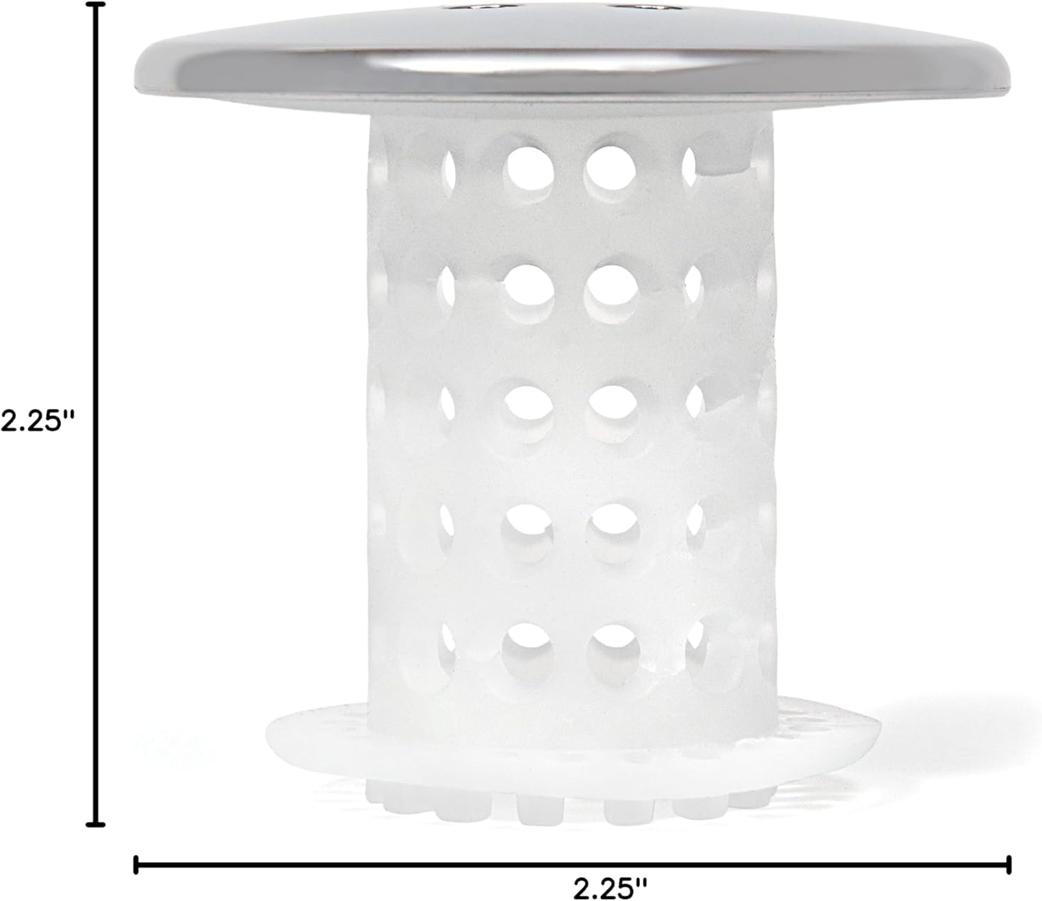 TubShroom_Bathtub_Drain_Protector_and_Hair_Catcher_-_2_Pack,_Chrome_-_Fits_1.5"_-_1.75"_Bathtub_and_Shower_Drains