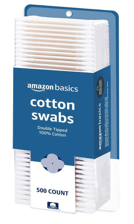 Amazon_Basics_Double-Tipped_Cotton_Swabs_for_Personal_Hygiene_and_Baby_Care,_100%_Cotton,_Versatile,_Baby_Safe,_500_Count