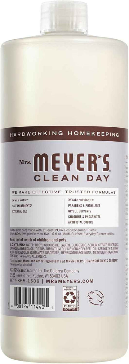 MRS. MEYER'S CLEAN DAY Multi-Surface Cleaner Concentrate, Use to Clean Floors, Tile, Counters, Lavender, 32 fl. oz