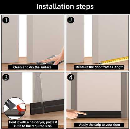 Door_Draft_Stopper,_Adjustable_Weather_Stripping_Seal_for_Cold_Insulation,_Bottom/Under_Sweep_for_Exterior_&_Interior_Doors,_Seal_Blocker_Noise,_Black,_39_inches
