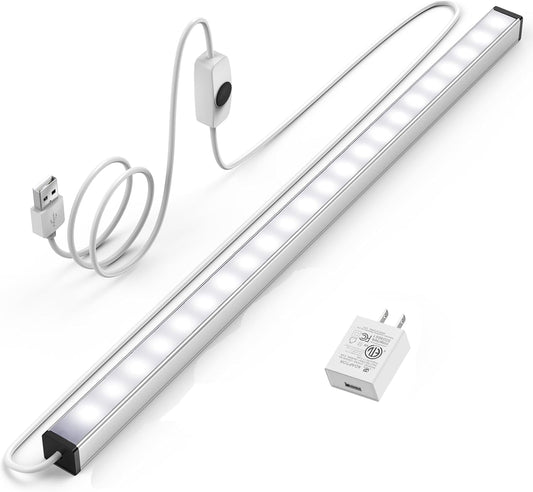 ASOKO_Under_Cabinet_Led_Lighting,_Light_Strip_Bar,_Daylight_White/Warm_White/Cool_White__Dimmable_Plug_in_USB_Light,_Small_Thin_Led_Under_Counter_Lighting_for_Kitchen/Room/Shelf/Desk/Display_Case